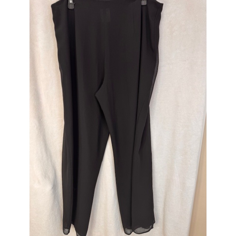 EUC Sexy Serene black flowy slit pants semi‎ sheer Size 16